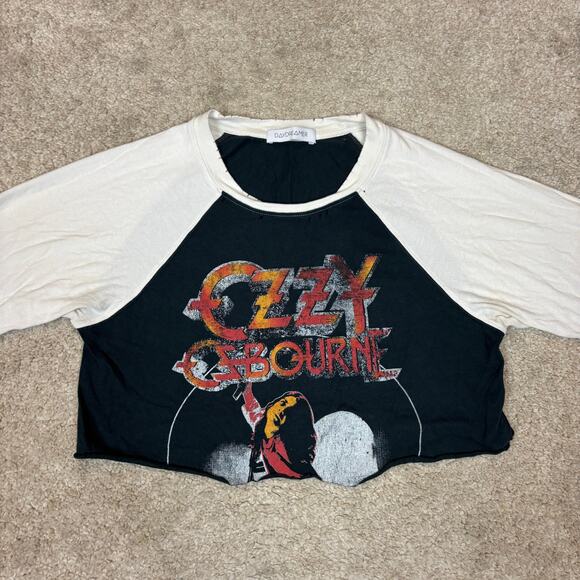 Daydreamer Ozzy Ozbourne Cropped Baseball Shirt Retro Punk Emo - Picture 2 of 10